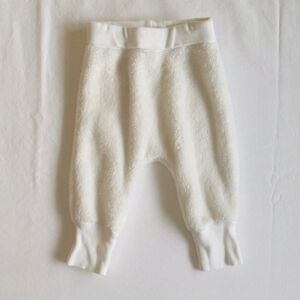 first impressions fluffy white fleece joggers pants 0-3 months baby unisex